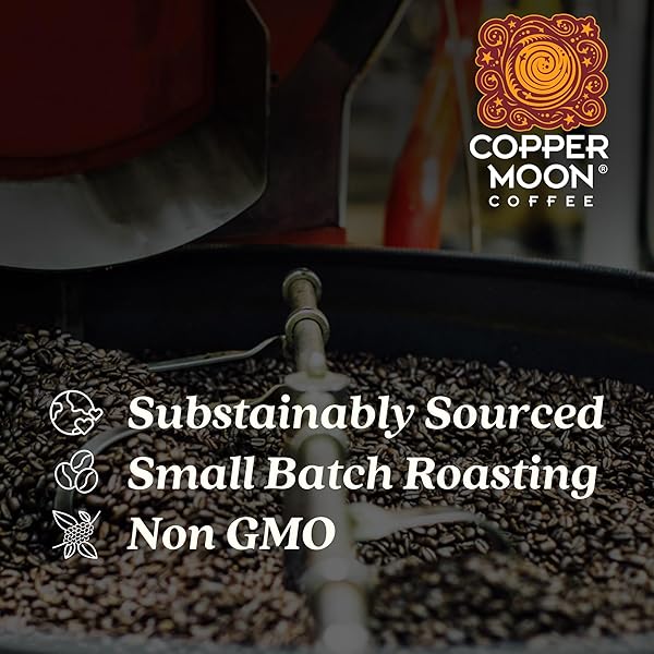 COPPER MOON MEDIUM ROAST GROUND COFFEE, CARAMEL VANILLA BLEND, 12 OUNCE BAG
