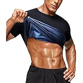 Junlan Sauna Shirt for Men -Waist Trainer Vest Gym Top for Running & Training