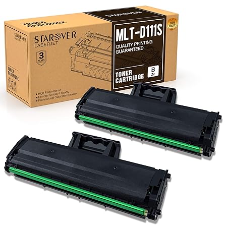 STAROVER 2x Kompatible Tonerkartuschen Ersatz für MLT-D111S, MLTD111S Toner für Samsung Xpress SL M2070FW M2026W M2070W M2026
