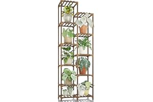 Bamworld Plant Stand Indoor Outdoor 11 Tier Tall Large Wood Plant Shelf Multi Tier Flower Stands Garden Shelves Wooden Plant Display Holder Rack for Living Room Corner