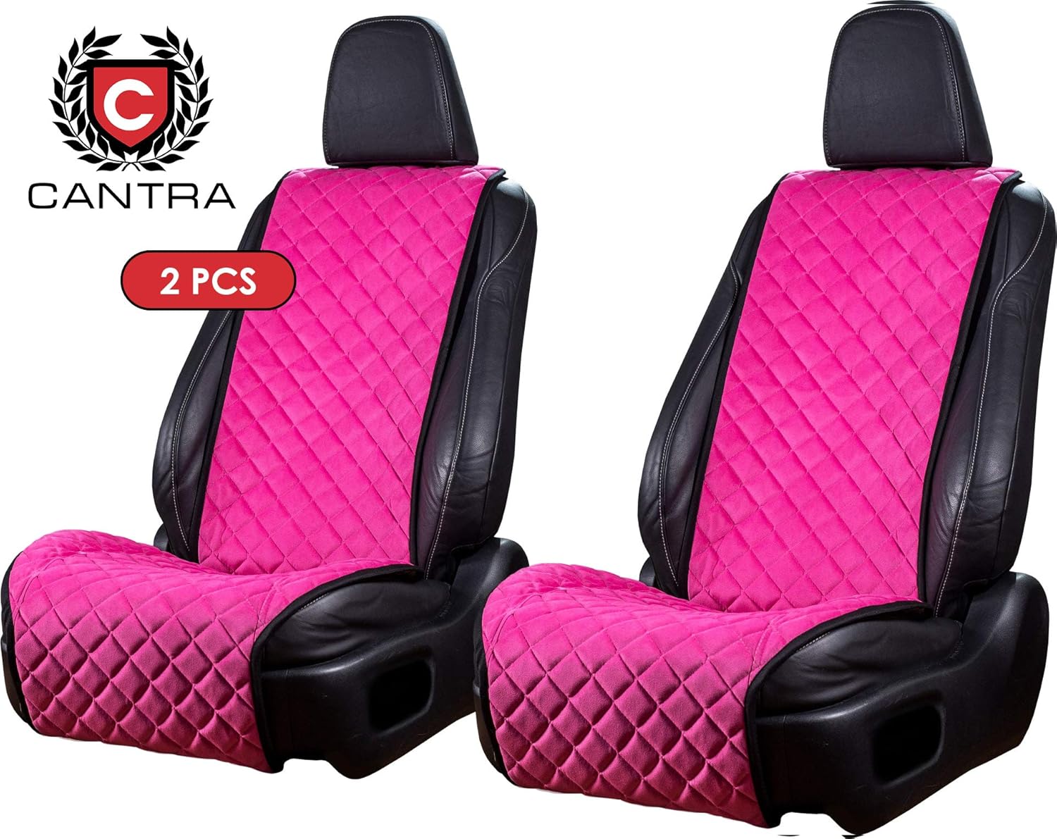 Amazon Cantra プレミアムカーシートカバー フロントシート 100 手作り 高品質ファブリック素材 快適 取り付け簡単 高い耐久性 長持ち すべての車 アウディ Bmw メルセデスzモデル用 ピンク 5 車 バイク 車 バイク
