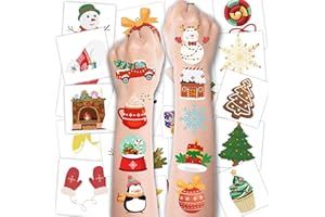 MDDRUIQI Stocking Stuffers - 160 PCS Christmas Tattoos for Boys Girls | Kids Christmas Gifts Games Crafts Party Favors Decorations for Grandkids- Christmas Sweaters Dress Shirts Outfit for Women Adults