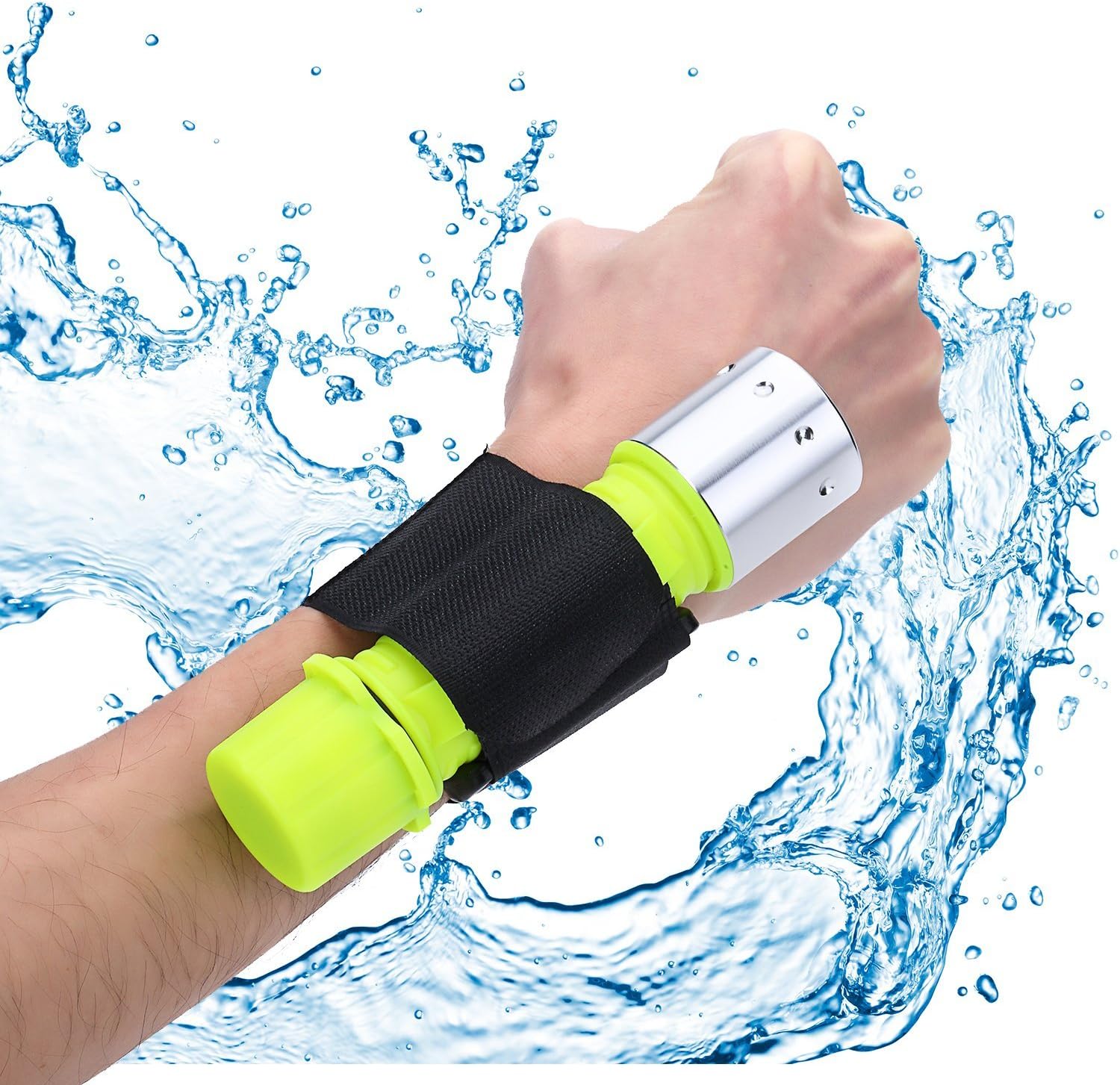 Weanas Diving Safety Flashlight 500lumen Rechargeable LED Submarine Light Underwater Torch Swimming Lamp Waterproof CREE Lamp (White)