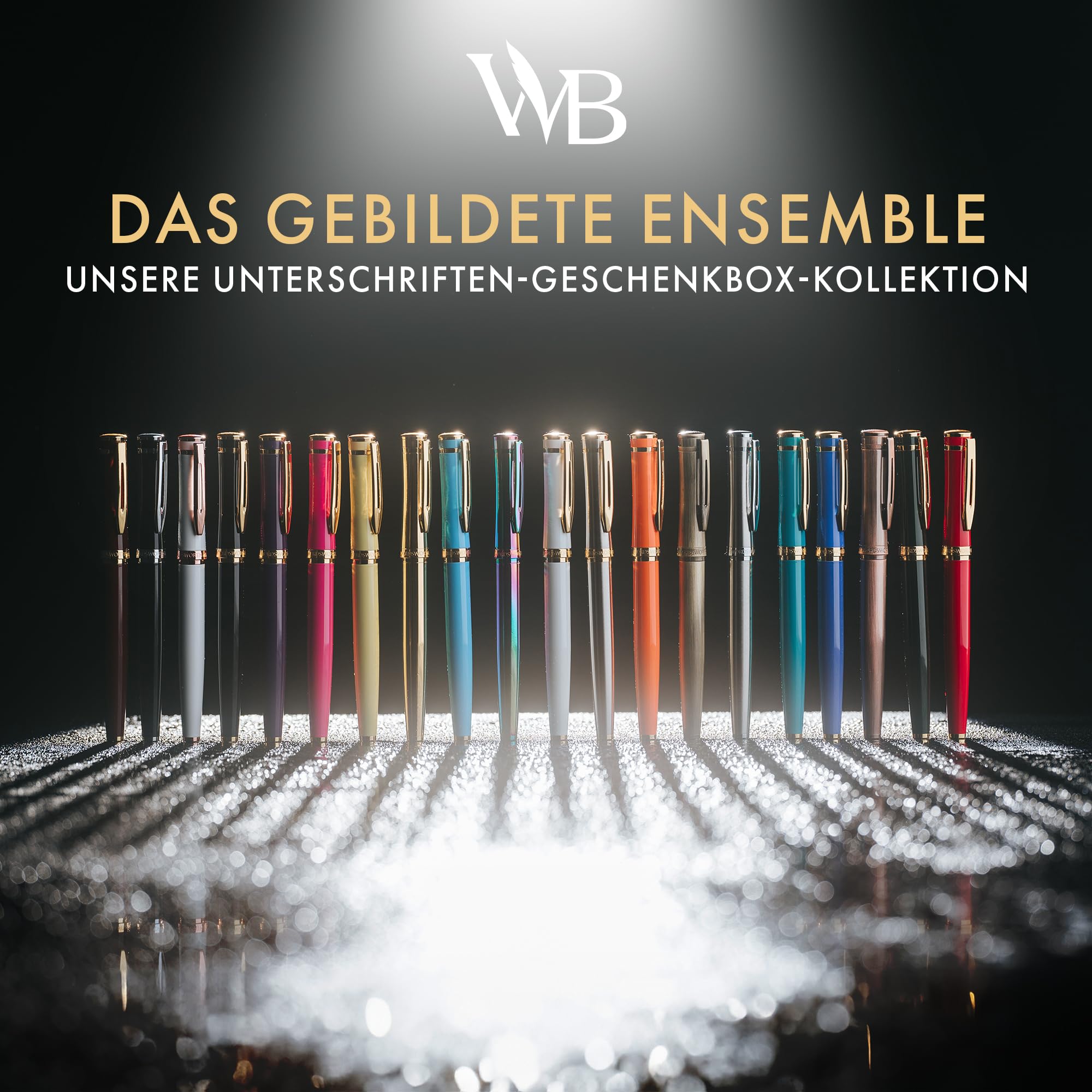 Wordsworth & Black Füllfederhalter Set, mittlere Spitze, inklusive 24 Tintenpatronen und Kolbenkonverter, Geschenkbox, Kalligraphie, glattes Schreiben, Chrom-Schwarz 7