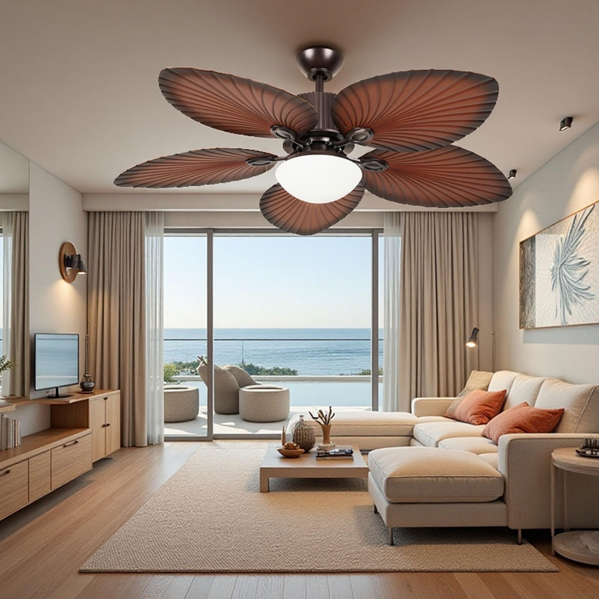 DWVO 52" Tropical Ceiling Fan with Light