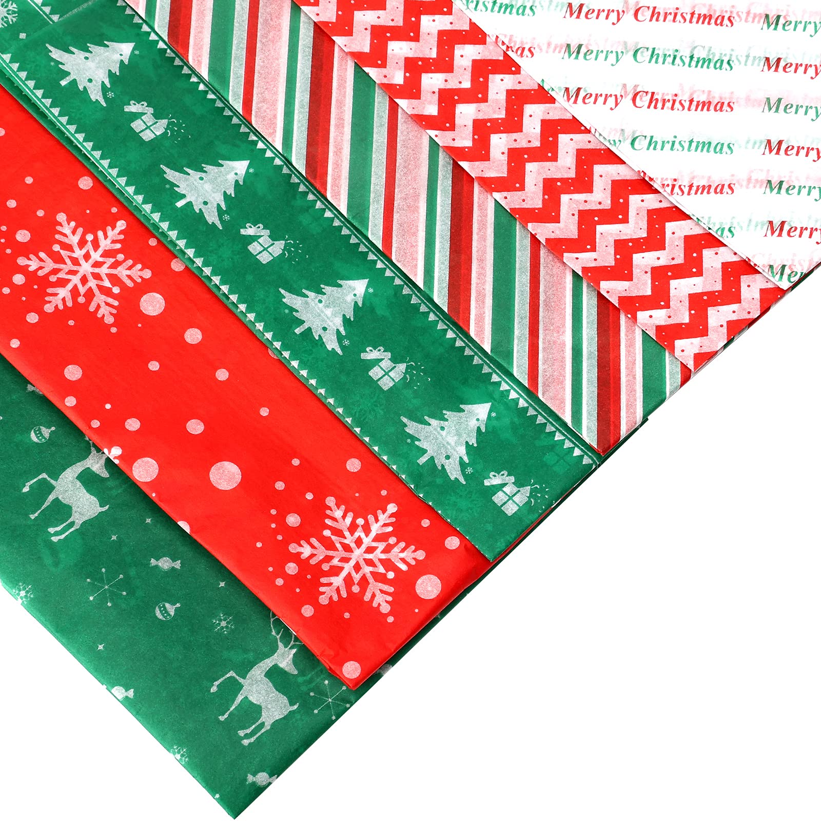 Savita 60 Sheets 20x20 Christmas Tissue Paper Gift Wrap Paper Assorted Colors Bulk Green Red for Christmas Party DIY Gift Bags Wrapping Crafts