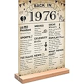 DARUNAXY 50th Birthday Party Decorations, Vintage Back in 1976 Poster Acrylic Sign with Stand 50 Year Old Party Supplies for Men& Women Vintage 1976 Table Decor 50th Anniversary Class Reunion Gifts