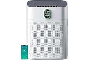 MORENTO Smart Air Purifier for home Large Rooms up to 1076 ft², Wi-Fi and Alexa compatible, PM2.5 Air Quality Display, Auto M
