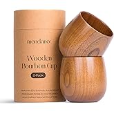 Mondano Wooden Bourbon Glasses Set – Wooden Whiskey Tumbler & Wood Whiskey Glasses – Unique Bourbon Gifts for Men, Dad, Brother – Premium Wood Glass & Whiskey Gift for Him (2 Pack)