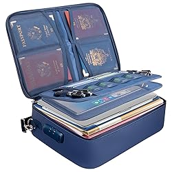 BALEINE Fireproof Document Box with Lock, Portable
