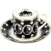 The English Ladies Co Disney Little Mermaid Ursula Cup and Saucer, Fine Bone China, 15 × 15 × 7.5 cm, Multicolor