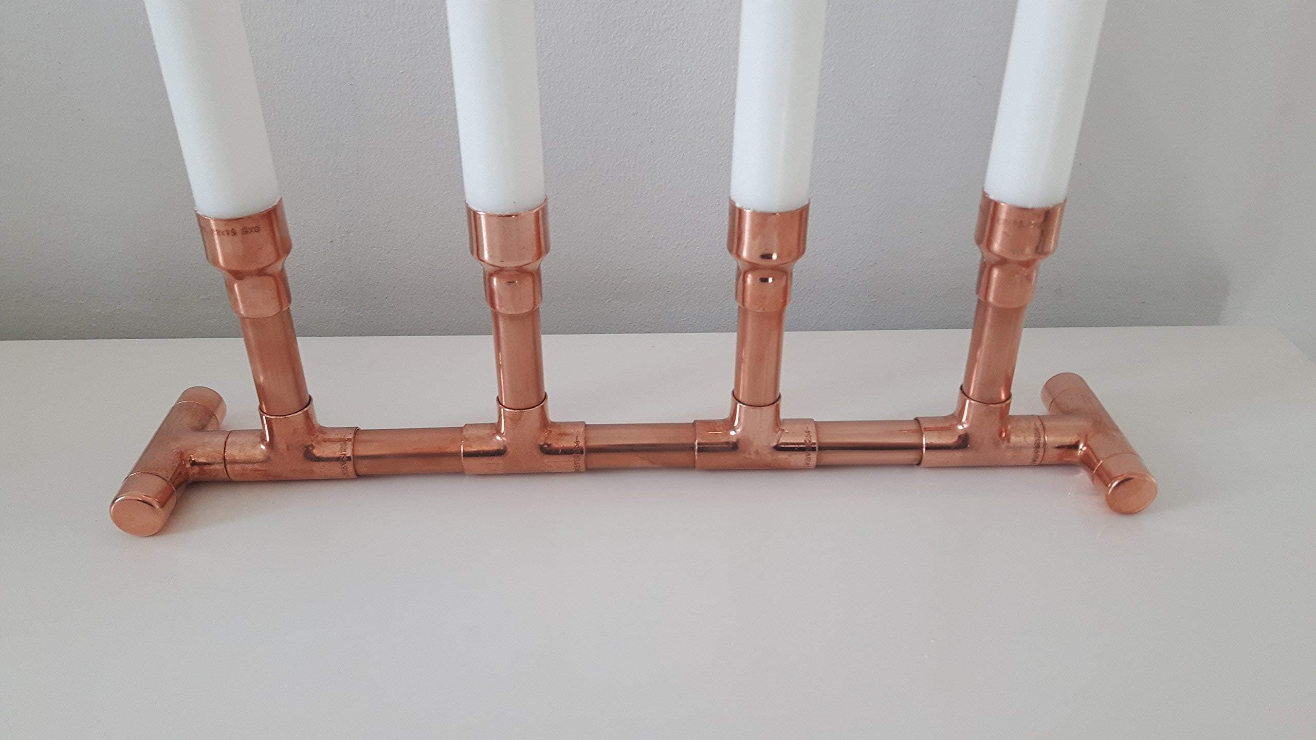 Copper 4 Candle Holder | Candlestick | Handmade | Steampunk | Industrial