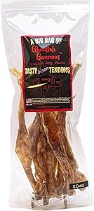 Naughty Spotty’s Ghoulish Gourmet Tasty Bison Tendon 12-Pack Premium 100% USA-Made Healthy Dog Chew, Apple Cider Vinegar Marinade, Low Temperature Dehydrated
