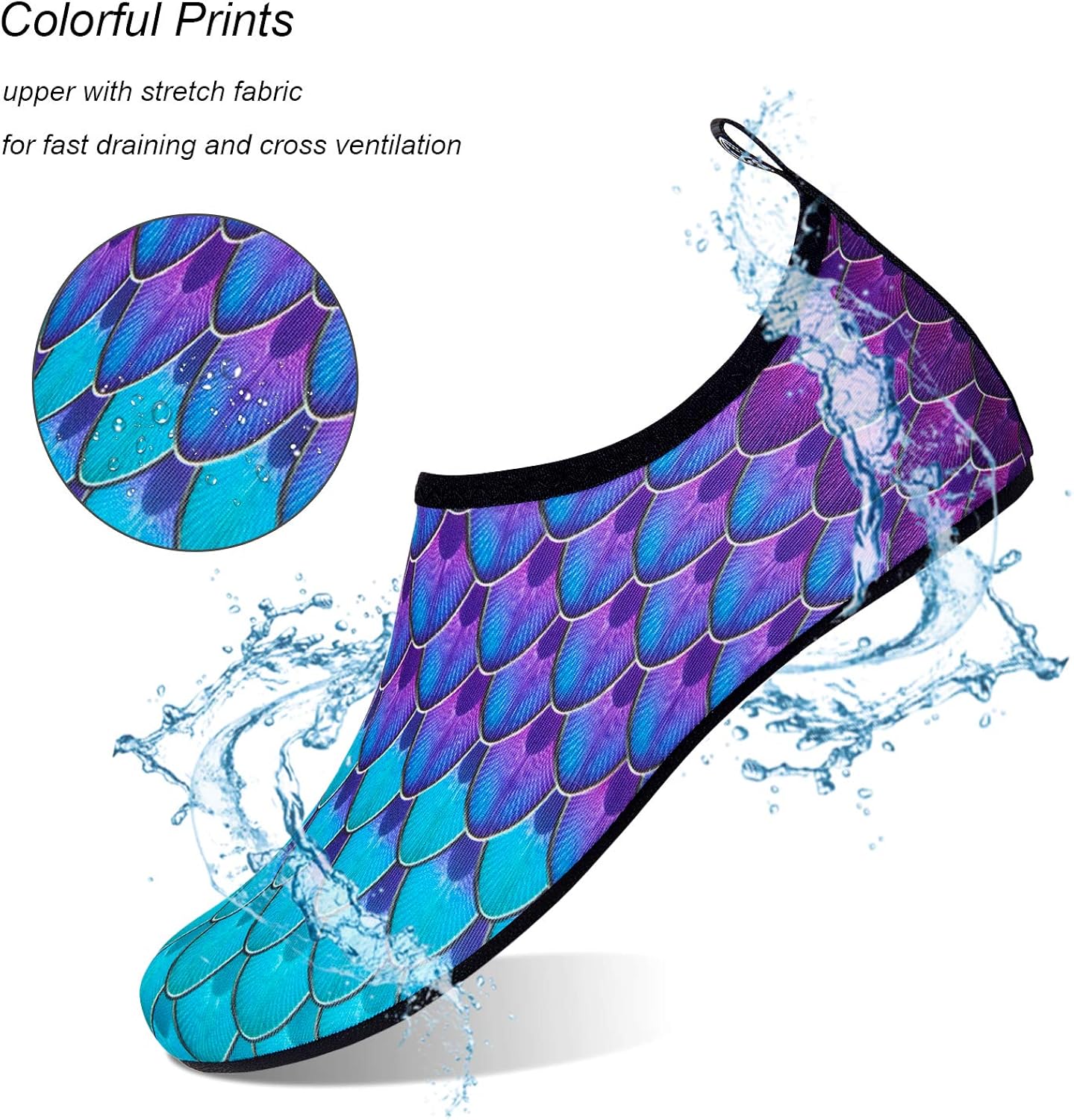  | Water Shoes for Womens Mens Barefoot Quick-Dry Aqua Socks for Beach Swim Surf Yoga Exercise New Translucent Color Soles | Water Shoes