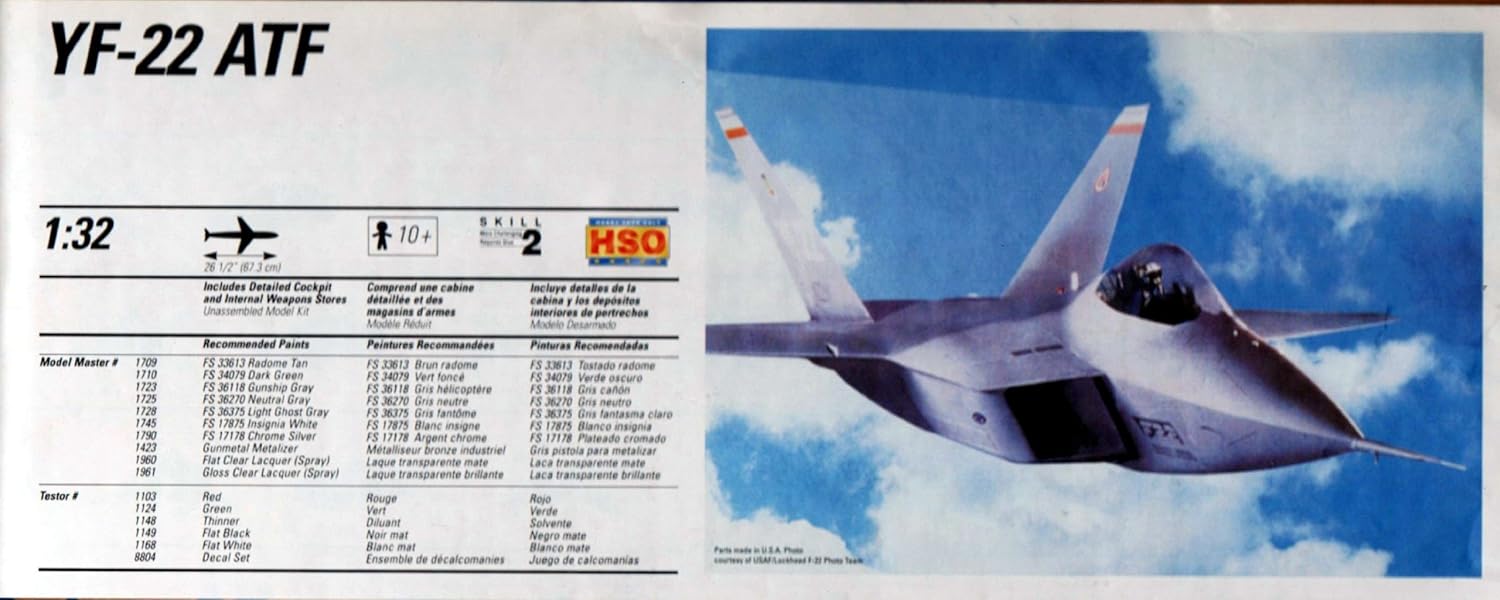 Testors Lockheed YF22 132 Scale Model Kit Amazon.co.uk Toys & Games