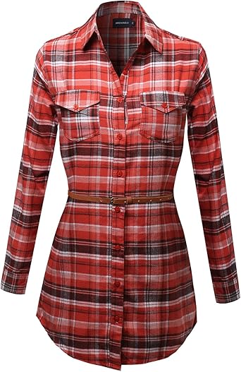 womens flannel shirt dress