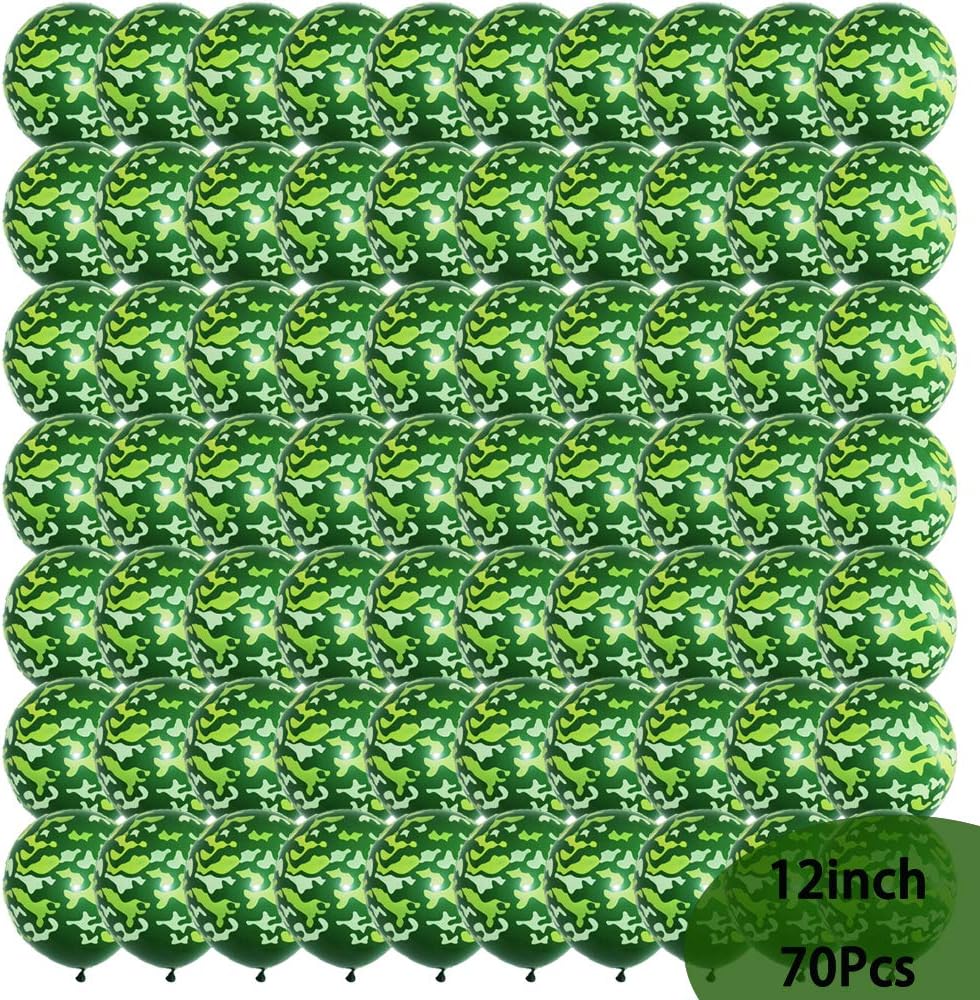 Finypa 70 Pieces Latex Camo Balloons Camouflage Balloons Military Balloons for Hunting Themed Party Military Celebrations - Image 3