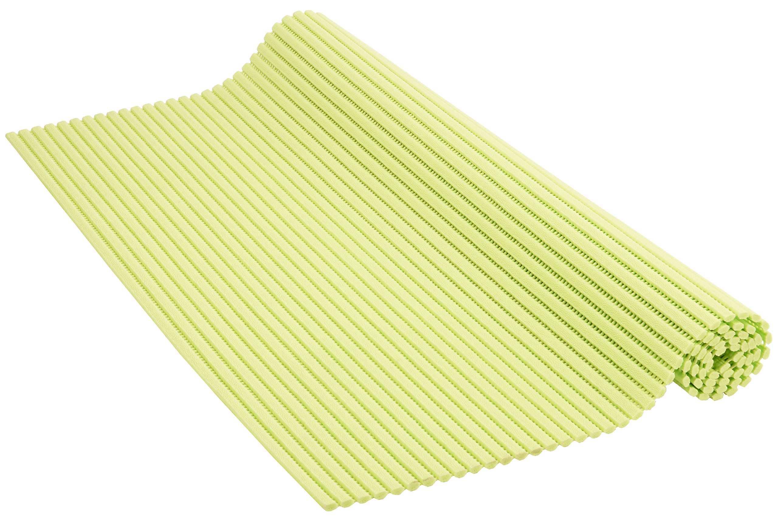 Venilia Venisoft 54154 Soft Foam Mat, Plain Aniseed Green, Non-Slip Flooring, Shower Mat, PVC Polyester, Green, 65 x 200 cm