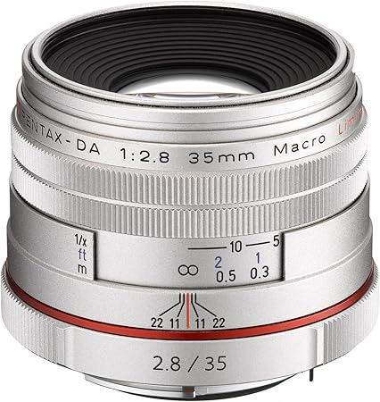 Amazon Com Pentax Smcp Da 35mm F 2 8 Hd Macro Limited Lens Silver U S A Warranty Lcd Projector Supplies Camera Photo