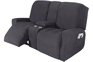 TAIXINT Stretch Recliner Sofa with Cup Holders Sofa Slipcover,Sofa Cover for Recliner with Console Slate Reclining Sofa Furni