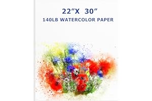 Fuutreo 20 Sheets Watercolor Paper 22 x 30" Large 140 lb Heavyweight Drawing Paper White Painting Art Paper for Beginners, Artists and Professionals
