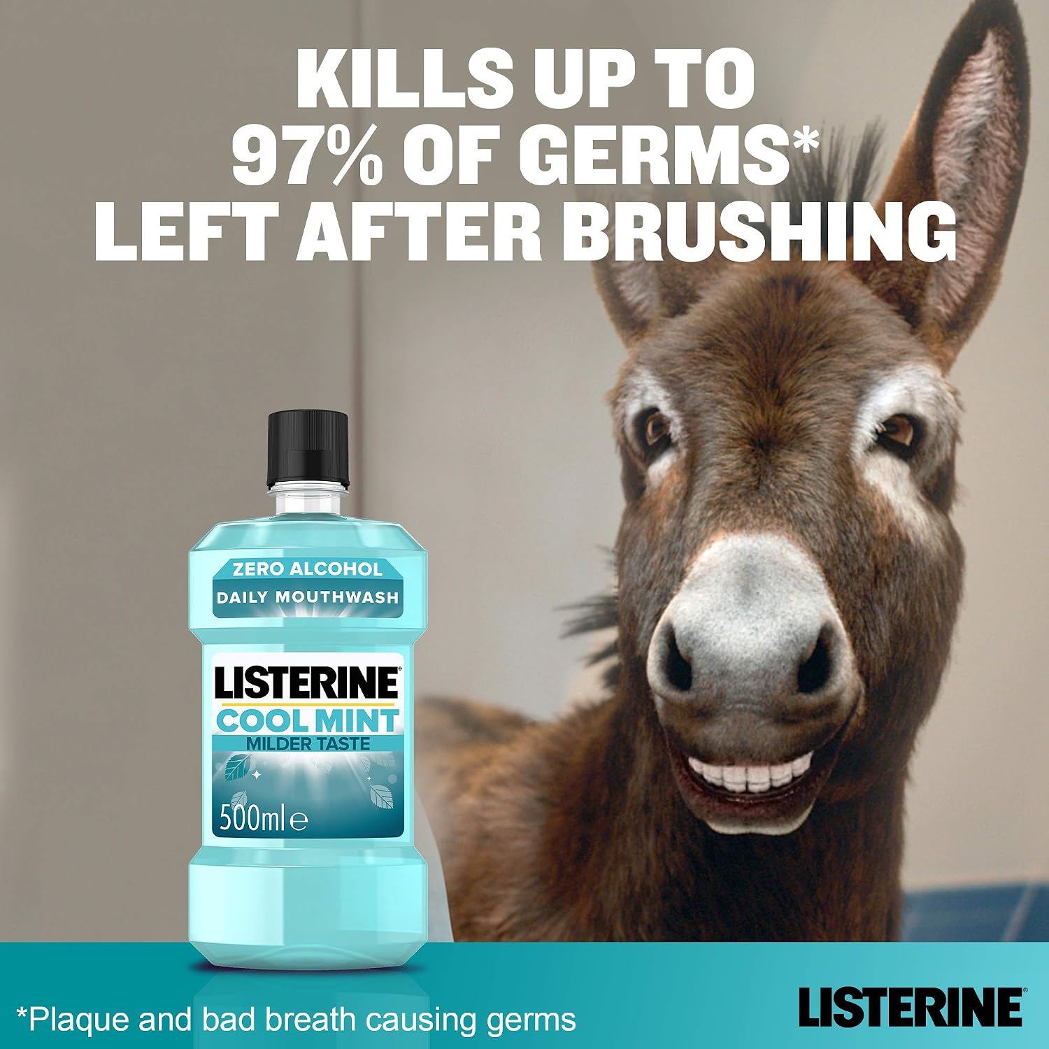 Listerine Daily Mouthwash Milder Taste, Cool Mint, 500m, 500 ml (Pack of 1) - Image 4