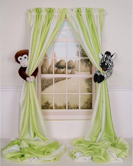 Amazon Com Baby Nursery Jungle Safari Monkey And Zebra Curtain