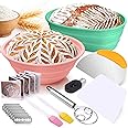 Palksky Sourdough Proofing Baskets Silicone Kit, Sour Dough Baking Supplies - Round & Oval Basket, Sourdough Bread Baking Supplies, Bread Proofer Essentials for Beginners