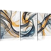 WVMAPTA Abstract Wall Decor for Living Room Modern Prints Wall Art Bedroom 3 Piece Canvas Wall Art for Office Size 12 x 16 Inch