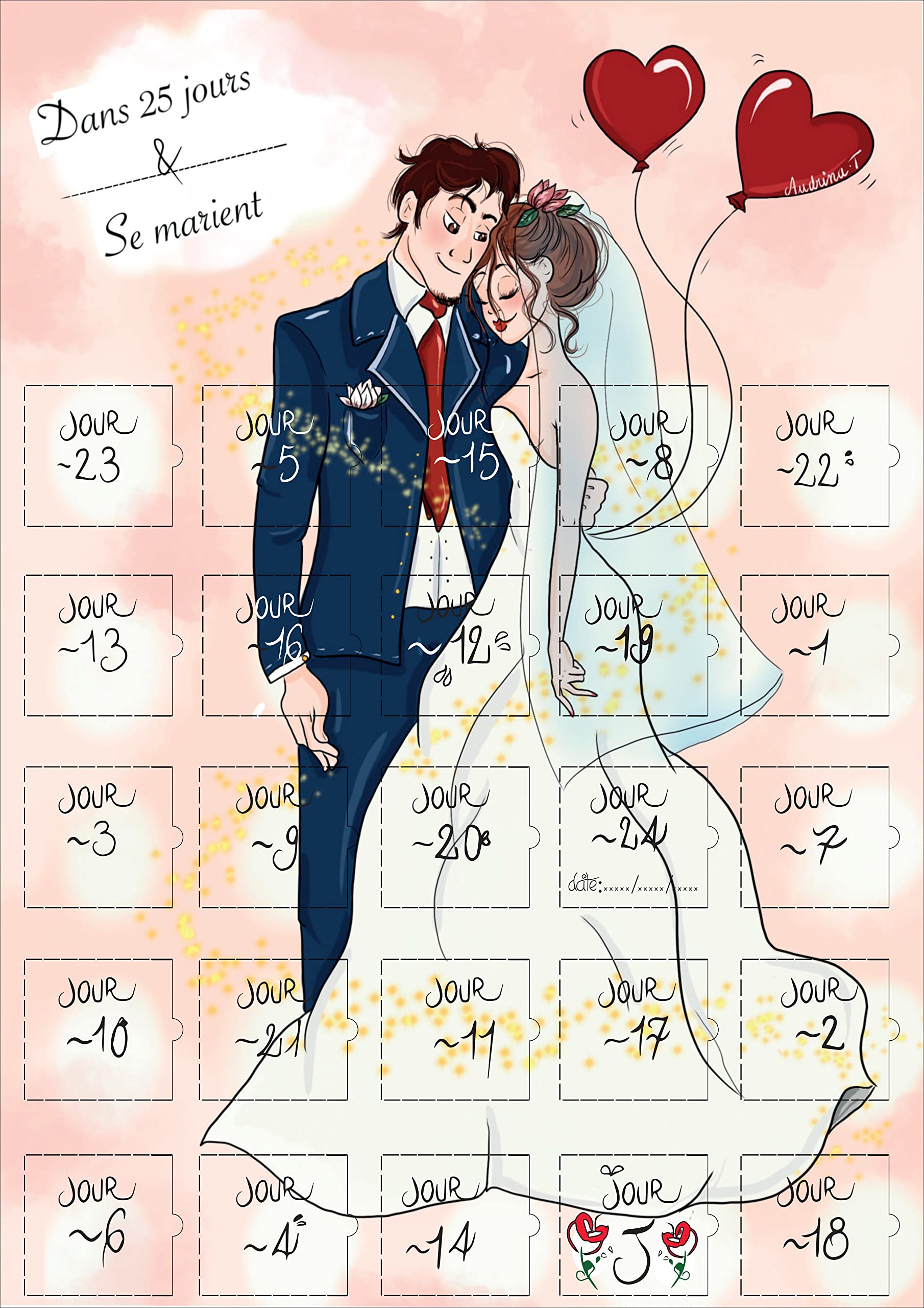 25-Day Countdown Calendar, Marriage Gifts (French Language)