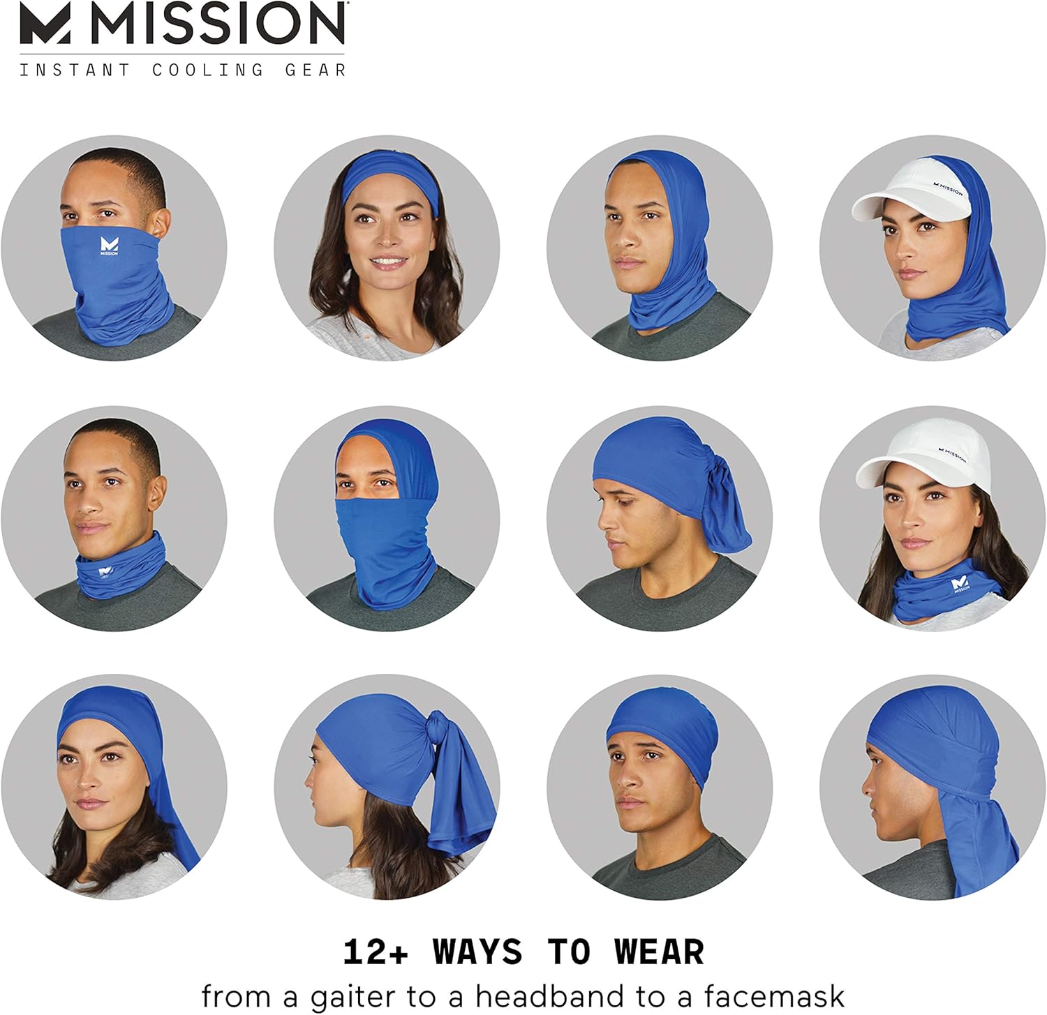 Mission Cooling Neck Gaiter Customize Your Coverage, Face Mask, Cools when Wet- Black: Clothing