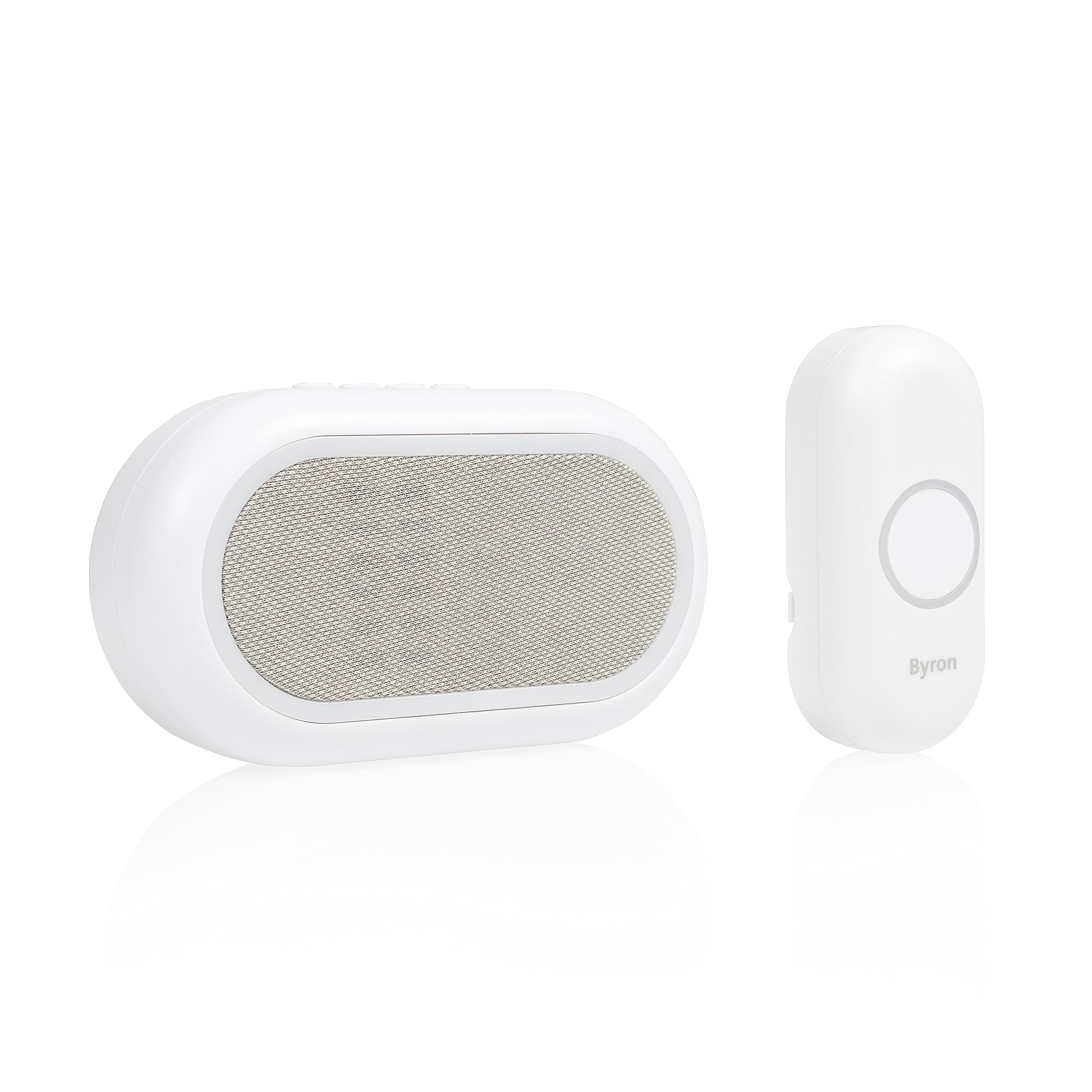 Byron Wireless Doorbell Set – Multi-Colour Visual Alert – Mute Function – 200m Range – 16 melodies – Portable – DBY-23561BS