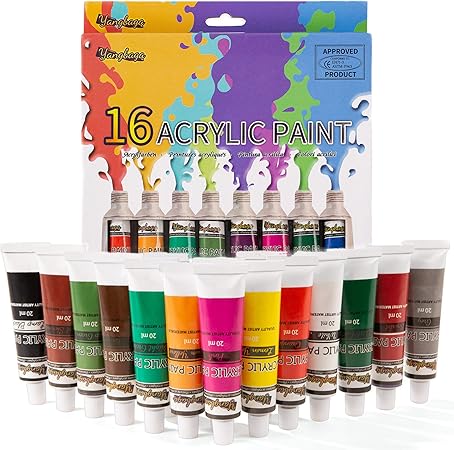 Yangbaga Peinture Acrylique 16 Tubes de Couleurs (20ml) | Pigments Riches |  Haute qualité | Non Toxique | pour Artistes professionnesl, Peintres  Amateurs et Peinture Enfant … …: Amazon.fr: Bricolage