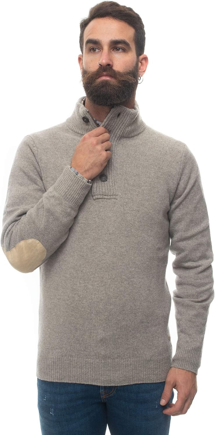 Felpa Personalizzabile Con Mezza Zip E Collo Alto – Tinta Unita Uomo In Poli-Cotone, Per Autunno E Tempo Libero
