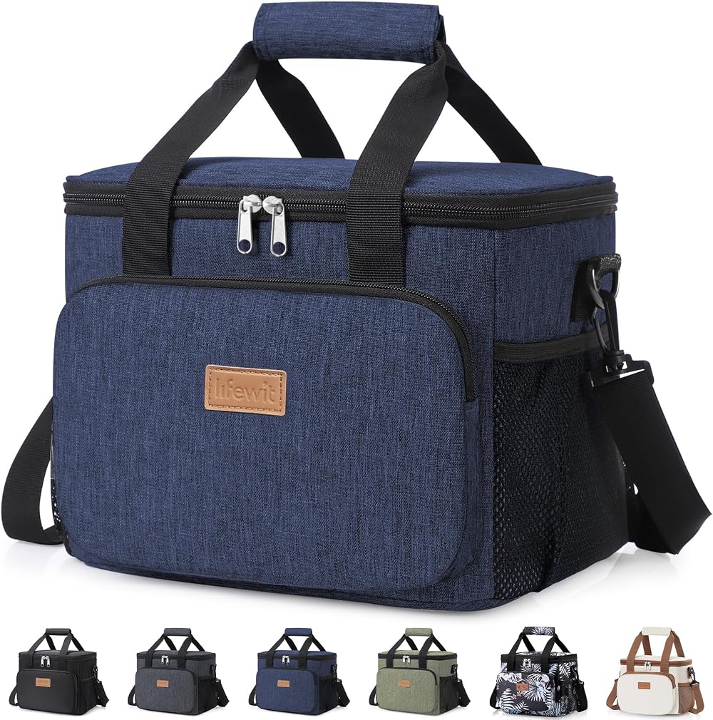 Lifewit Lunch Bag 9L Insulated Cooler Tote Dark Blue 12 Cans