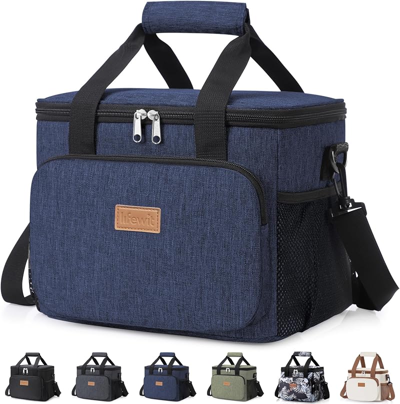 Lifewit Lunch Bag 9L Insulated Cooler Tote Dark Blue 12 Cans