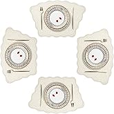 HOMBYS Quilt Round Table Placemats Set of 4, 100% Cotton Fabric Placemats Soft and Thick, Extra Large Washable Wedge Placemats for Kitchen Table-Flax Color