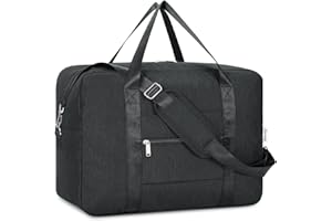 NARWEY For Spirit Airlines Personal Item Bag 18x14x8 Foldable Travel Duffel Bag Underseat Carry on Luggage for Women and Men 30L (Black)