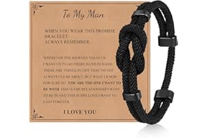 TempBeau Love Knot Bracelet Gifts for Men - Braided Cord Rope Bracelets for Men,String Bracelet with Infinity Knot Anniversary Birthday Gifts for Men Husband Boyfriend Son Brother