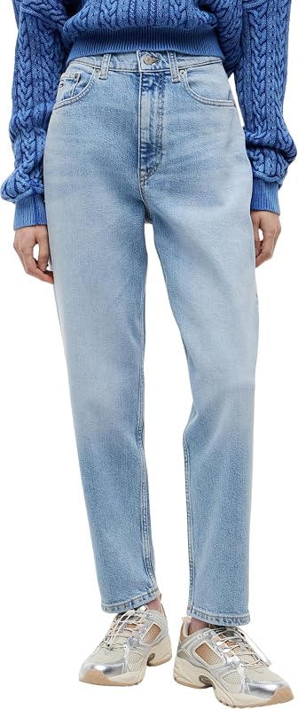 Vaqueros Mujer Mom Cintura Alta, Azul (Denim Light), 28W/30L