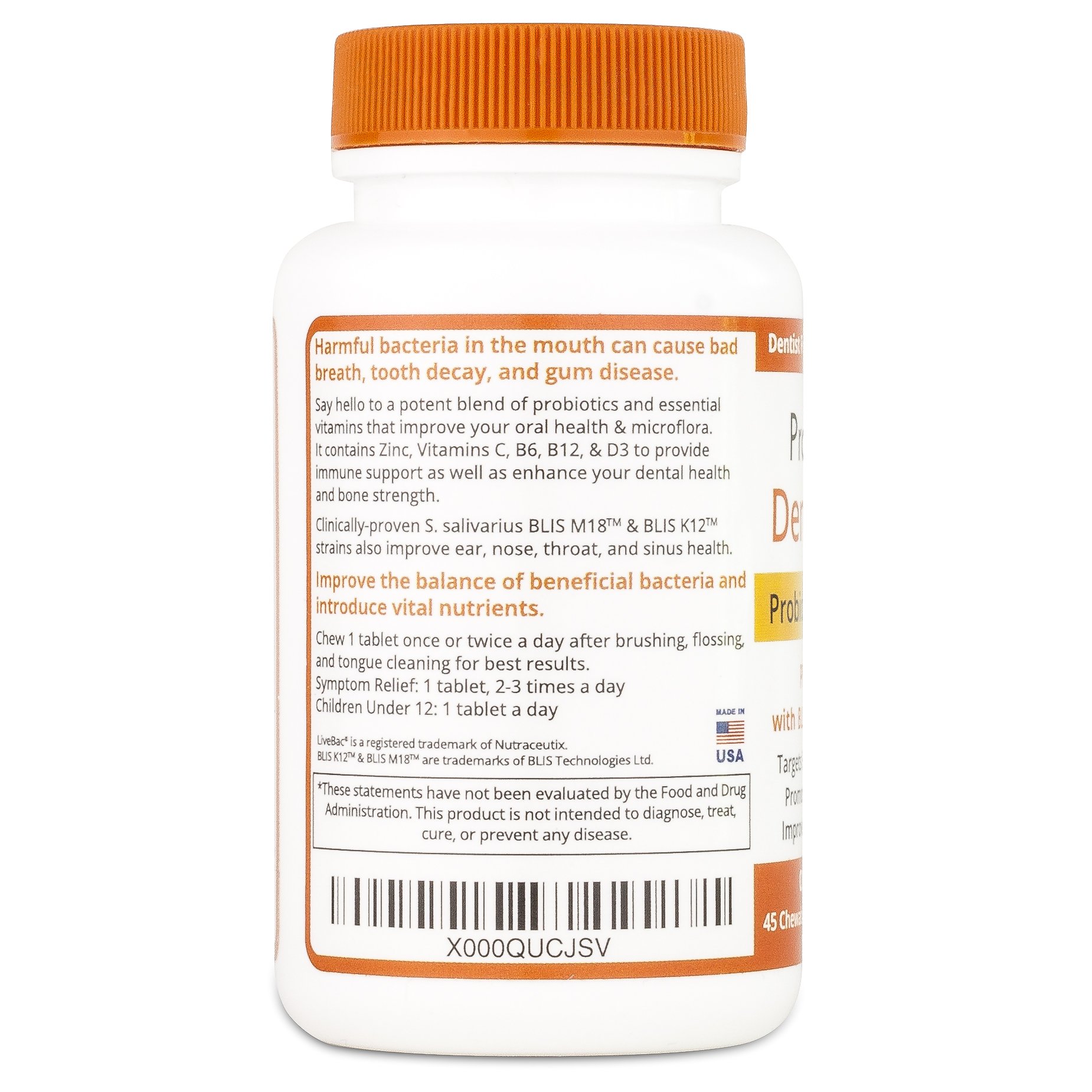 Dental Health Probiotics With Vitamins Eliminates Bad Breath