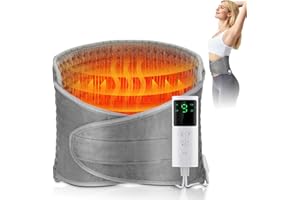 Electric Heating Pad Wrap, Waist Heated Pad with LCD Controller, 9 Heating Levels, 4 Gears Timing, Soft Touch, Fast Heating &