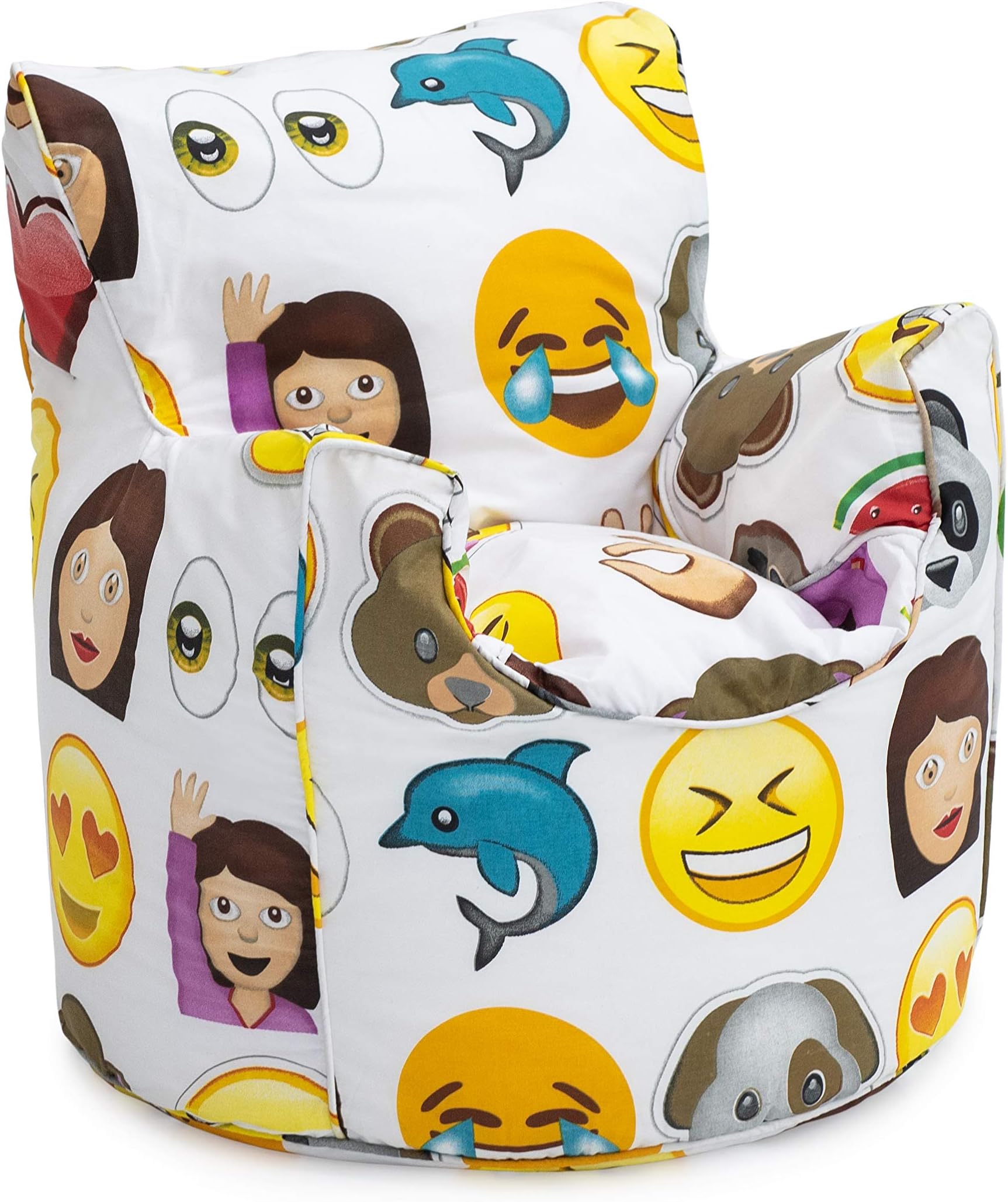 Ready Steady Bed Kids Toddler Armchair | Comfy Children Furniture | Soft Child Safe Seat Playroom Sofa | Ergonomically Designed Bean Bag Chair (Emoji)