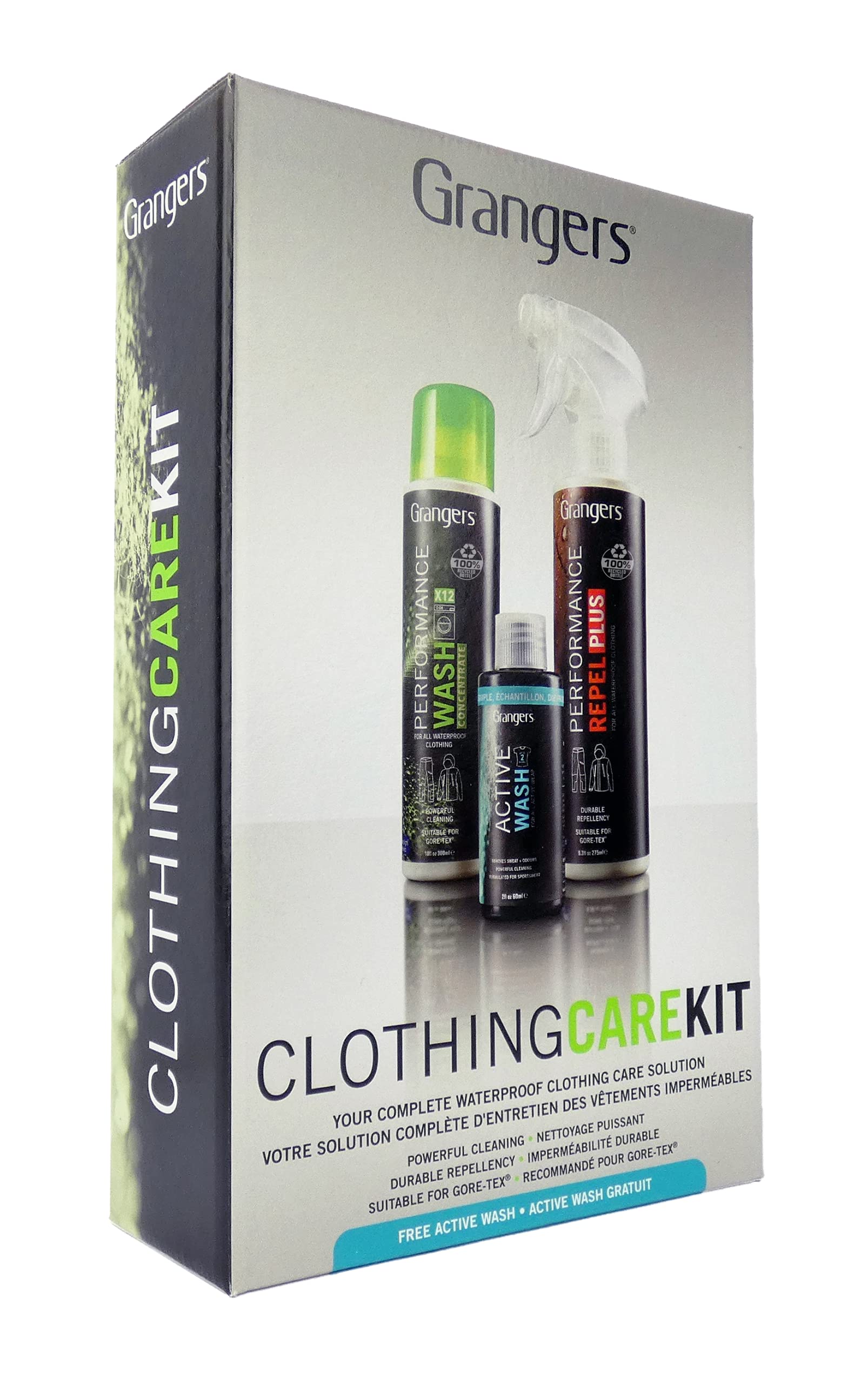 Grangers Clothing Care Kit | Cleans, Refreshes and Reproofs All Outdoor and Sports Clothing | Bluesign approved |PFC-free | 100% recycled | Hiking | Climbing | Cycling