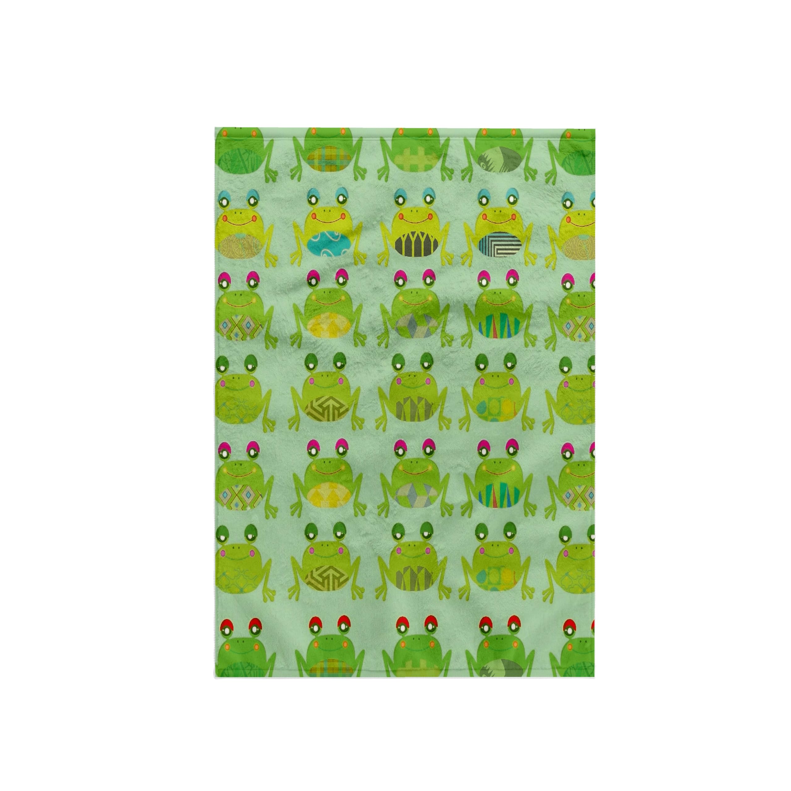 3dRose "Cute and Silly Artsy Pattern Froggy Frogs for Animal Lovers Towel, White, 15 x 22-Inch