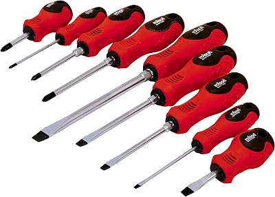Rolson 28855 9 Pc Screwdriver Set Tempered CV Steel Magnetic Tips
