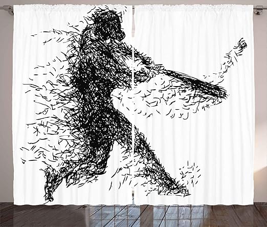 Amazon Com Ambesonne Black And White Curtains Abstract Artistic