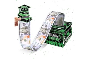 WAYYOGH Graduation Money Box for Cash Gift Pull,Green Black Graduation Gifts Surprise Money Box with Pull Out Happy Graduation Congrat Grad Card for Class of 2024 Graduation Party Supplies High School College