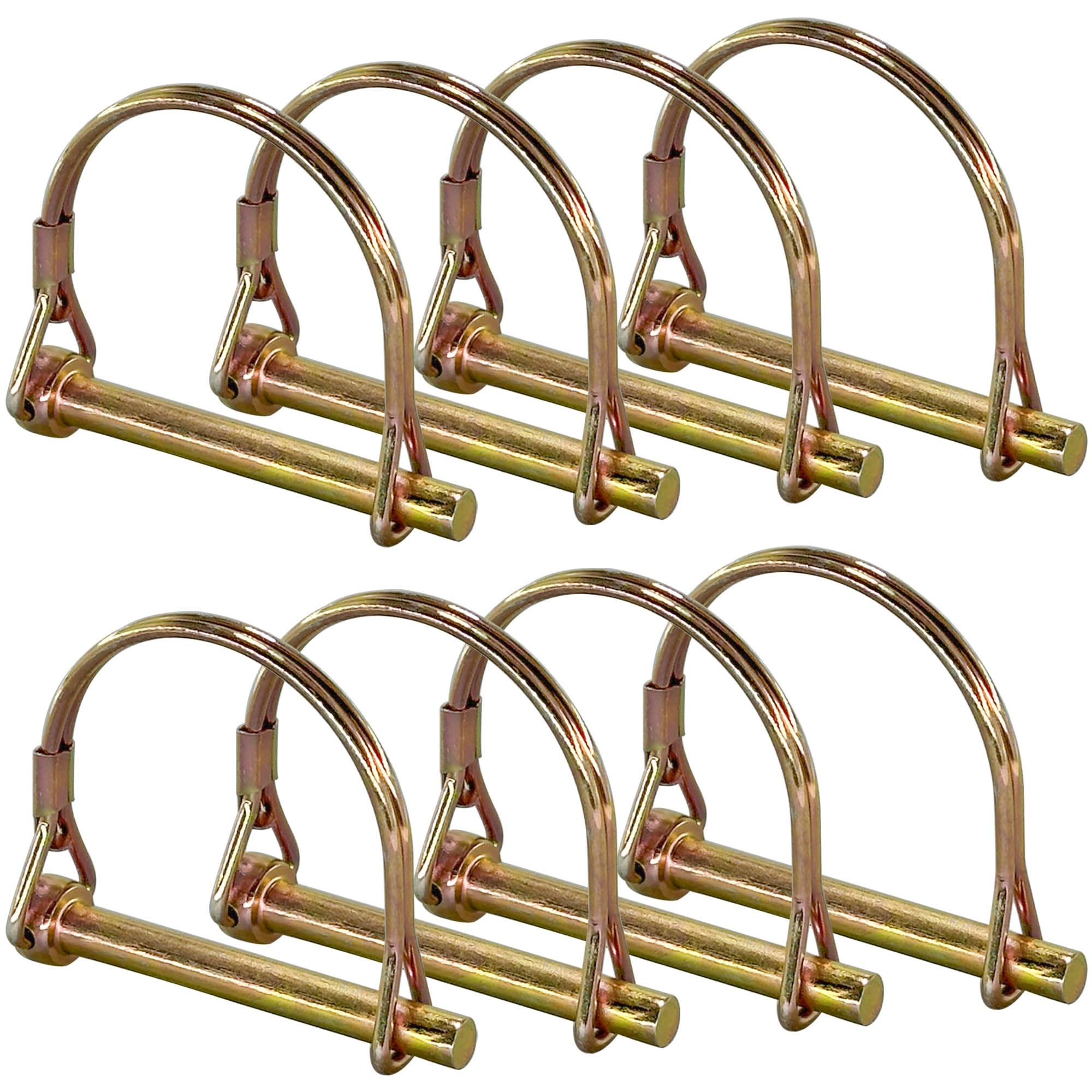 8 PCS Yoke-End Locking Pins,Arch Wire Lock Pins,D Shape Trailer Coupler Pins, Axle Lock Pins (Colored Zinc)