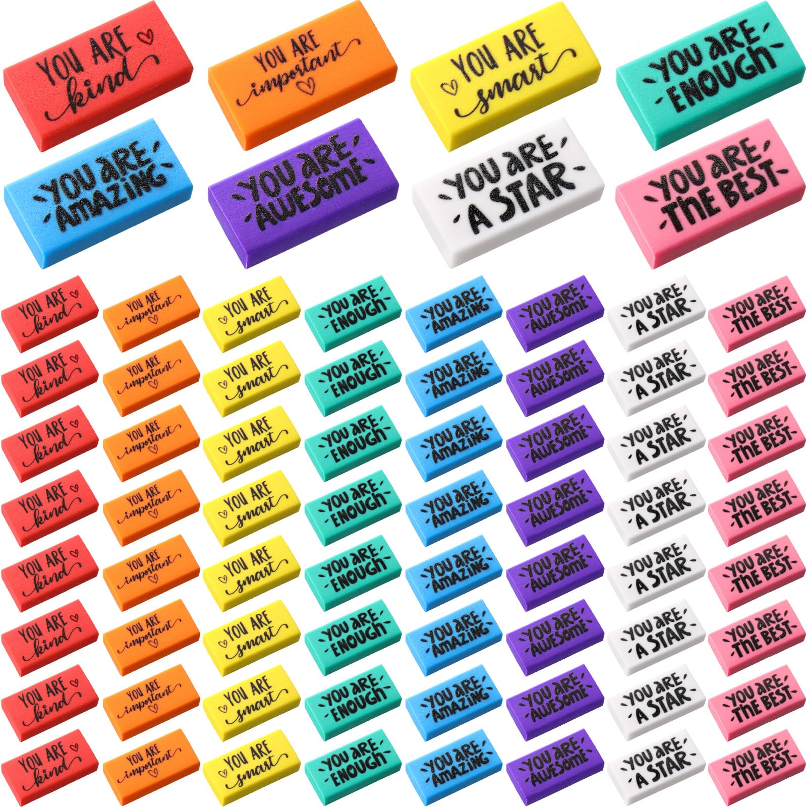 Photo 1 of PerKoop Inspirational Colorful Erasers Bulk Small Motivational Pencil Erasers You are Awesome Gifts for Kids Students Teachers Classroom Office Supplies(150 Pcs)